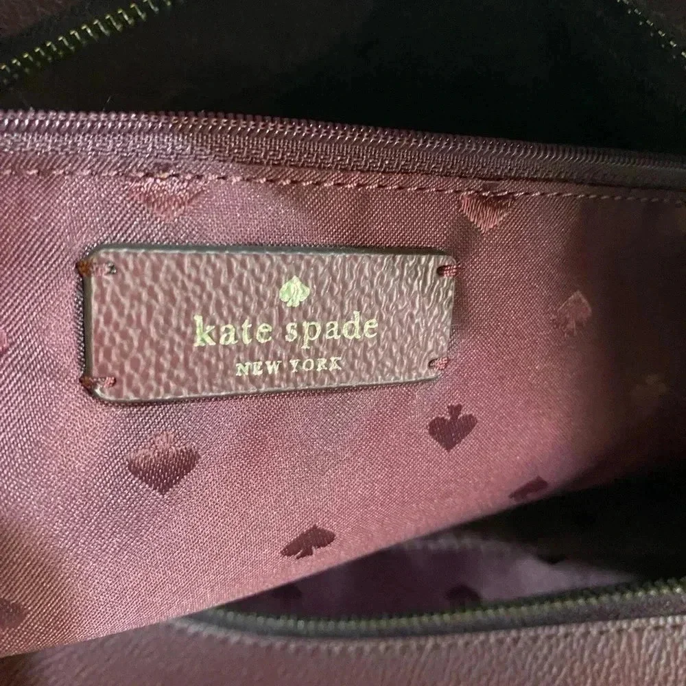 Kate spade burgundy saffiano leather tote handbag